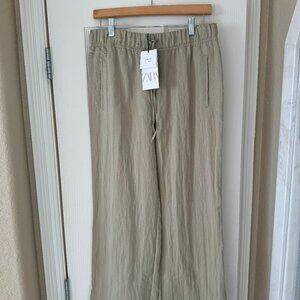 Zara Khaki Linen Pants